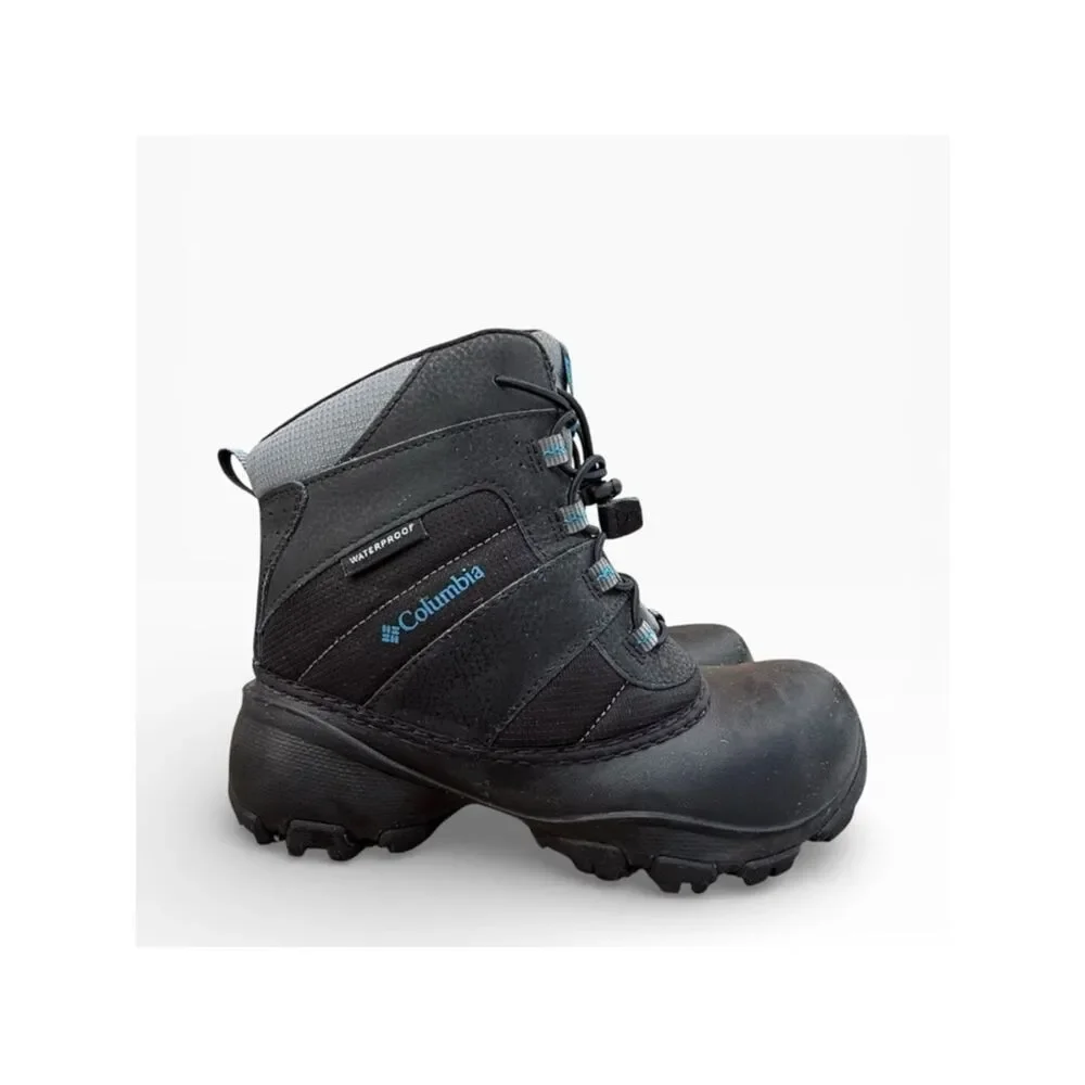 Columbia Rope Tow III Youth Winter Snow Boots Black/Gray Waterproof Size 4